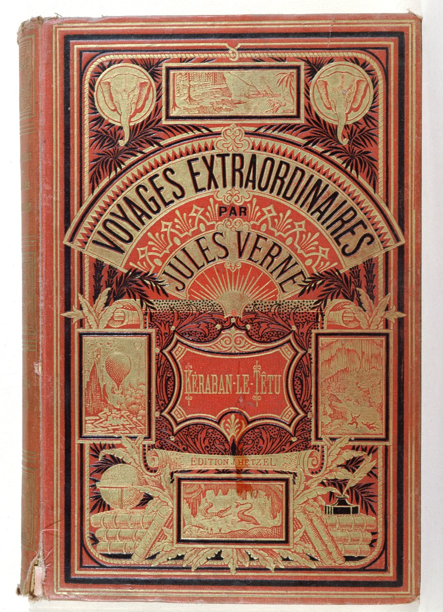 Obálka knihy Nepružný Keraban od Julese Verna (1828-1905), vydání Hetzel, 1883 od French School