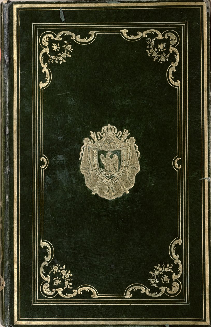 Knižní vazba s erbem Napoleona Bonaparta (1769-1821) (zelená kůže a zlato) od French School