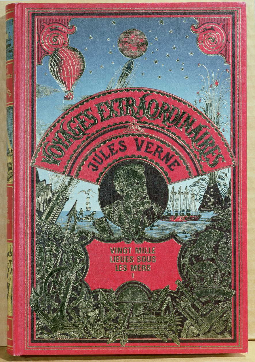 Obal knihy 20 000 mil pod mořem od Julese Verna (1828-1905) 1870 od French School