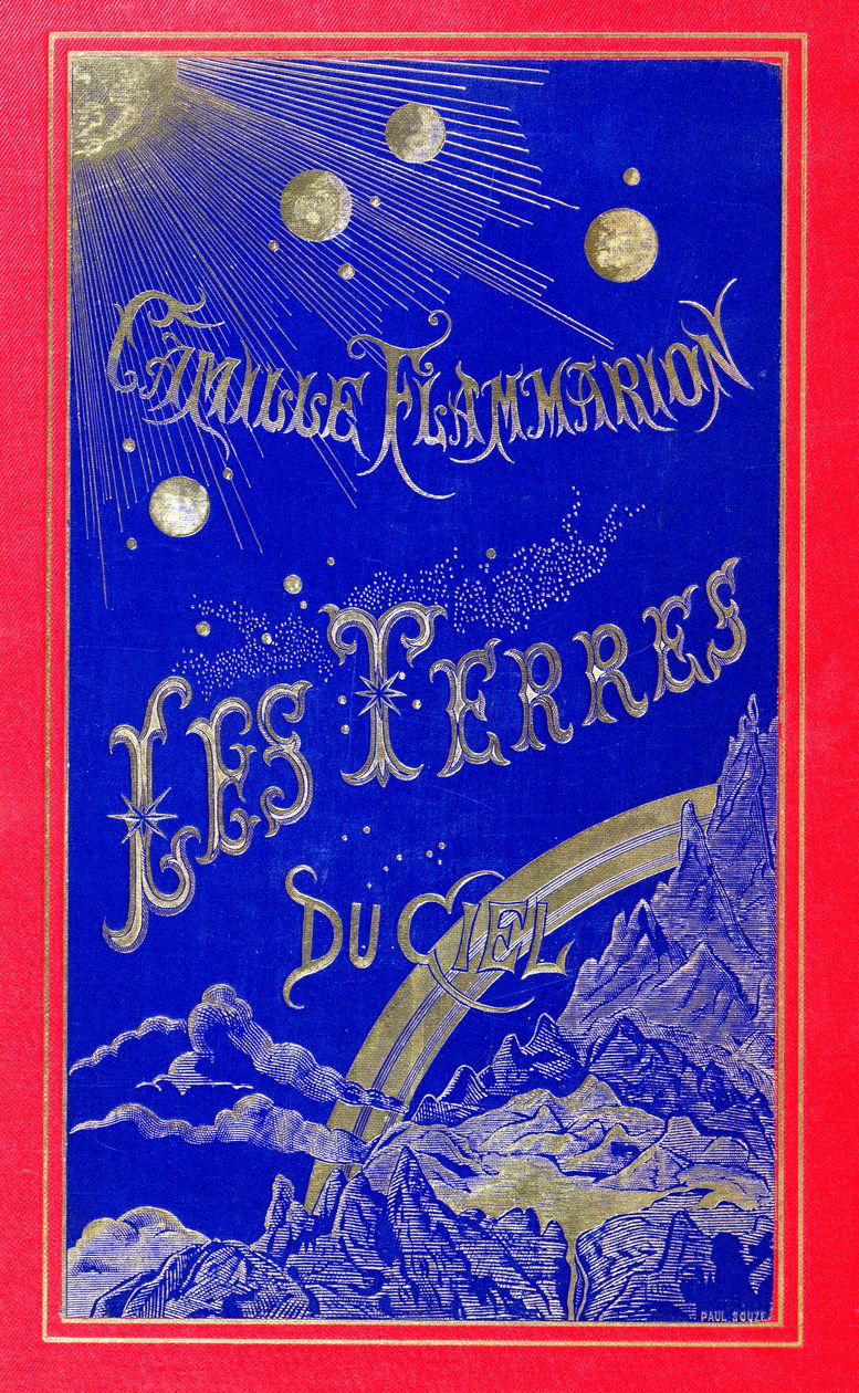 Obal knihy pro Les Terres du Ciel napsal Camille Flammarion (1842-1925) 1877 (kůže) od French School
