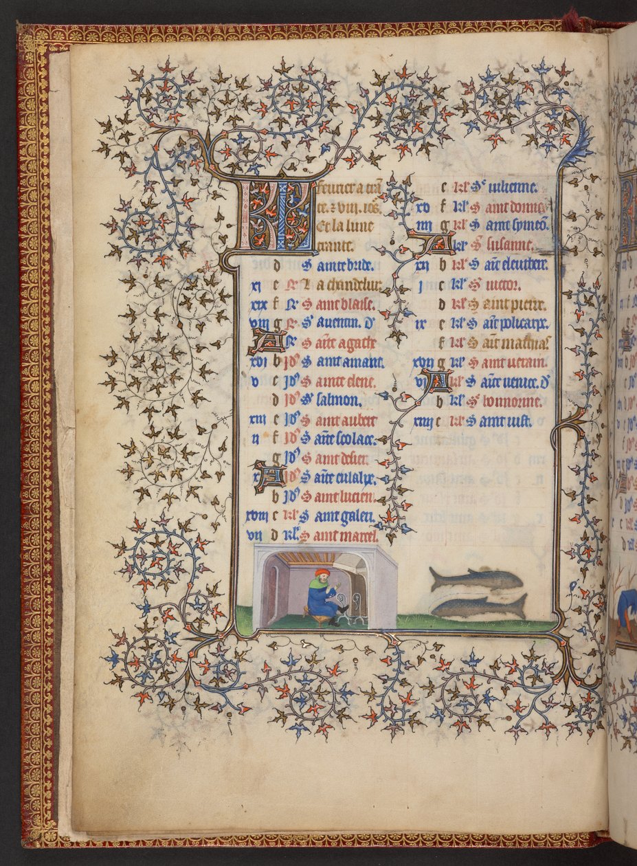 Kniha hodin, Přidat MS 32454 f.2v, Francie od French School