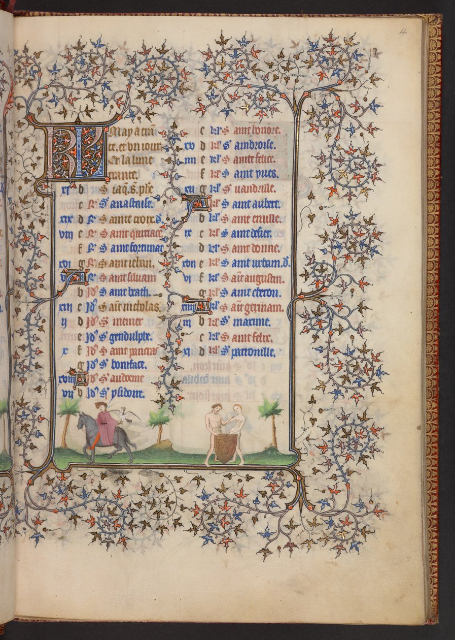 Kniha hodin, Přidat MS 32454 f.4r, Francie od French School