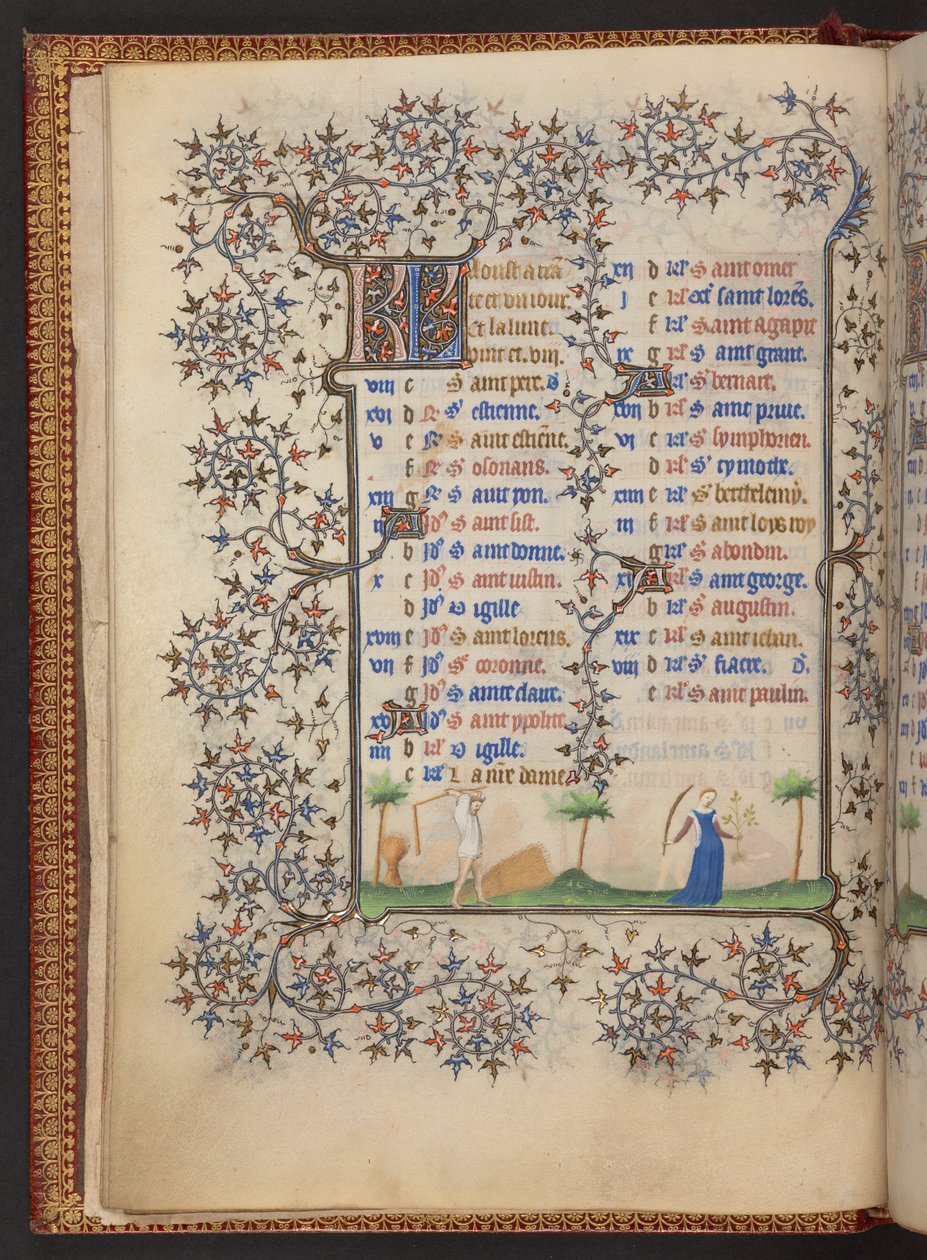 Kniha hodin, Přidat MS 32454 f.5v, Francie od French School