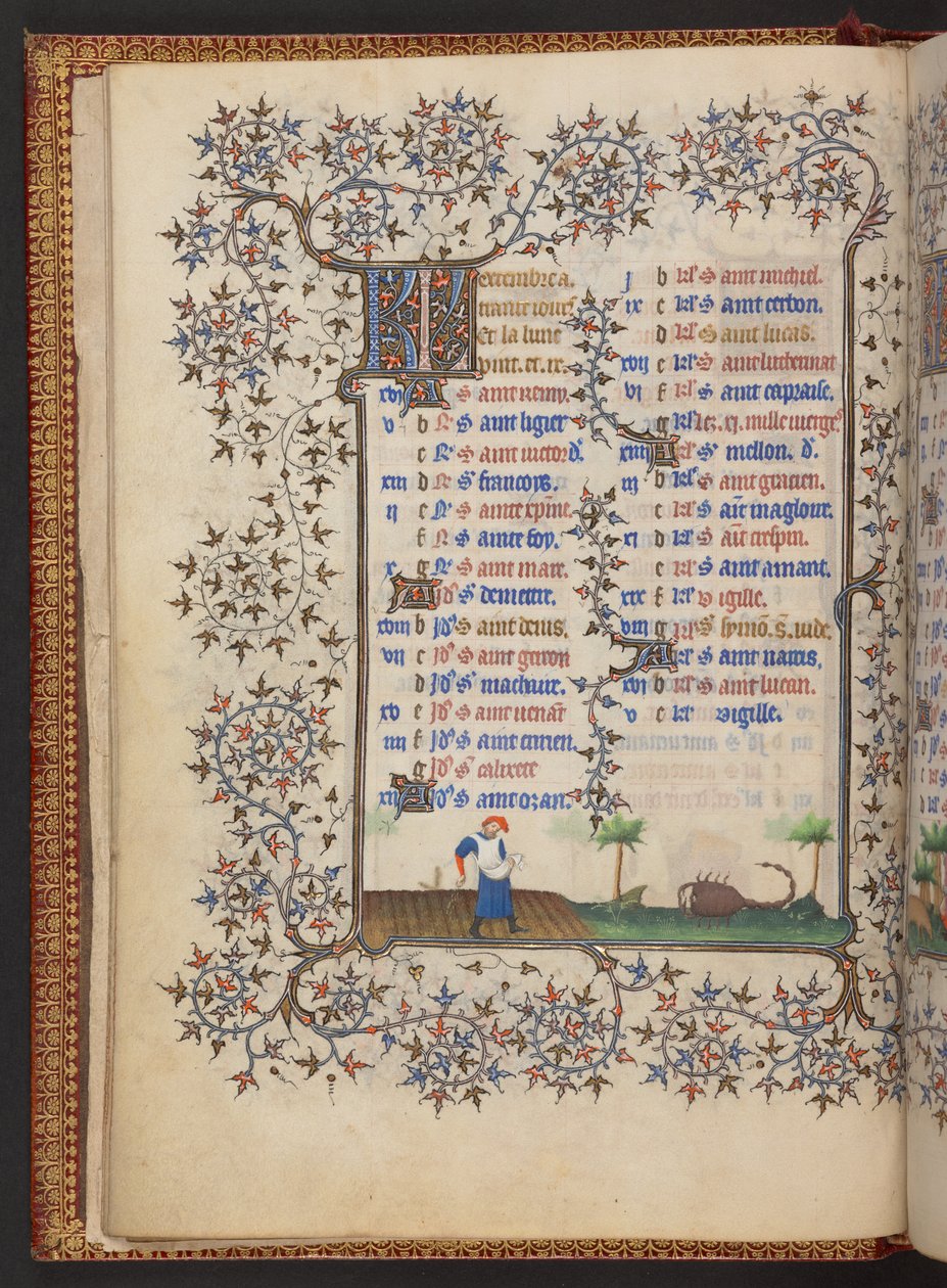 Kniha hodin, Přidat MS 32454 f.6v, Francie od French School