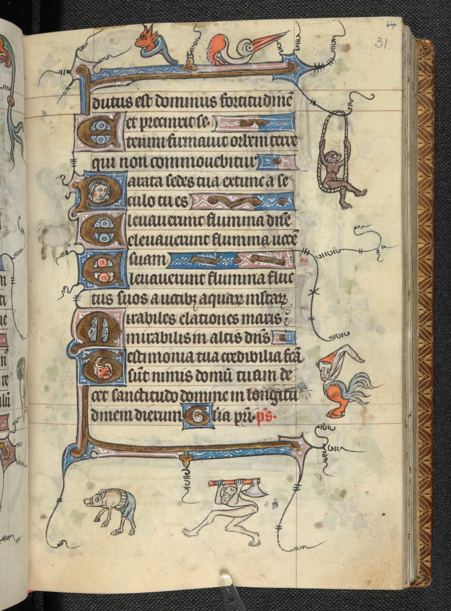 Kniha hodin, použití St Omer, Add MS 36684, f.31r, c.1318-25 (vellum) od French School