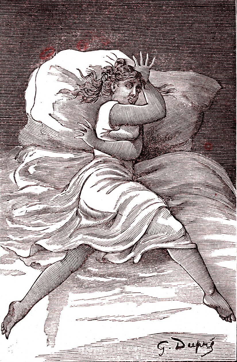 Hraniční hysterie. 1887 (rytina) od French School