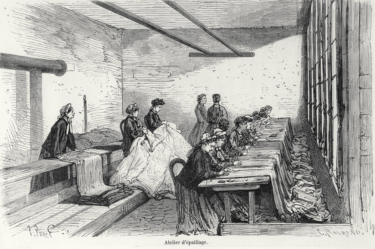 Bouterel Dyeing Workshop v Clichy, z Turgan, Paříž, 1874 od French School
