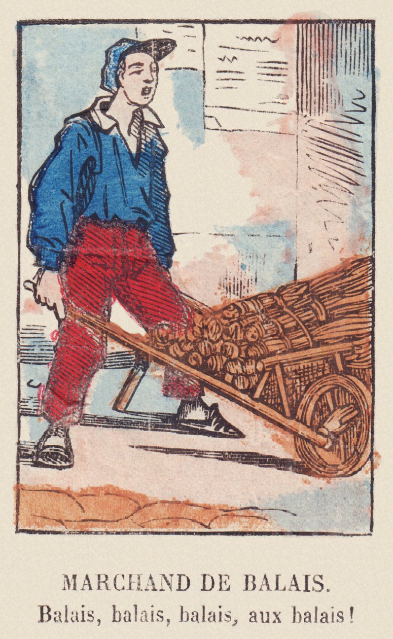 Prodejce košťat. Košťata, košťata, košťata, košťata! , kolem roku 1819 (tisk) od French School