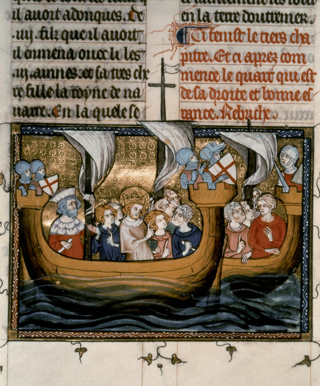 Sedmá křížová výprava: Ludvík IX. odjíždí na sedmou křížovou výpravu (1248-54). od French School