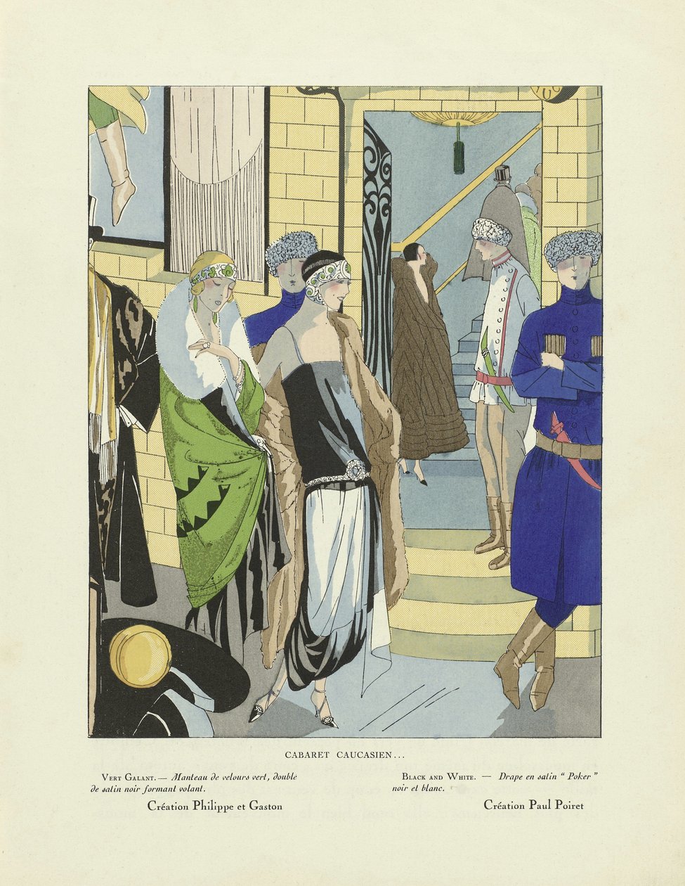 Cabaret Caucasien .., od Art-Gout-Beaute, 20. léta 20. století (šablonový tisk) od French School