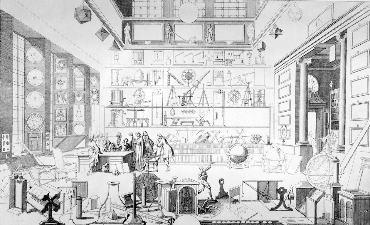Geometrický kabinet pana le Clerca, 1710-1712 od French School