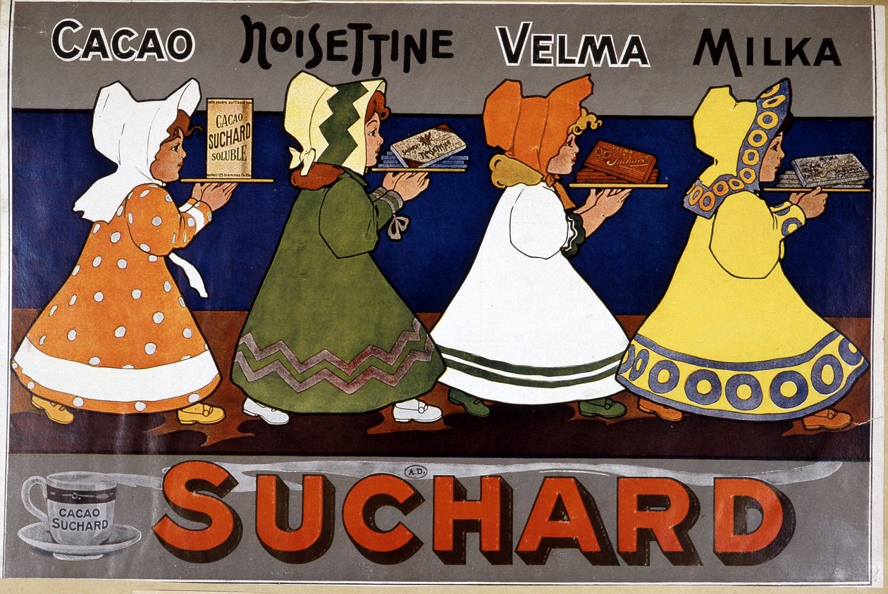 Cacao Suchard - Reklamní etiketa od French School