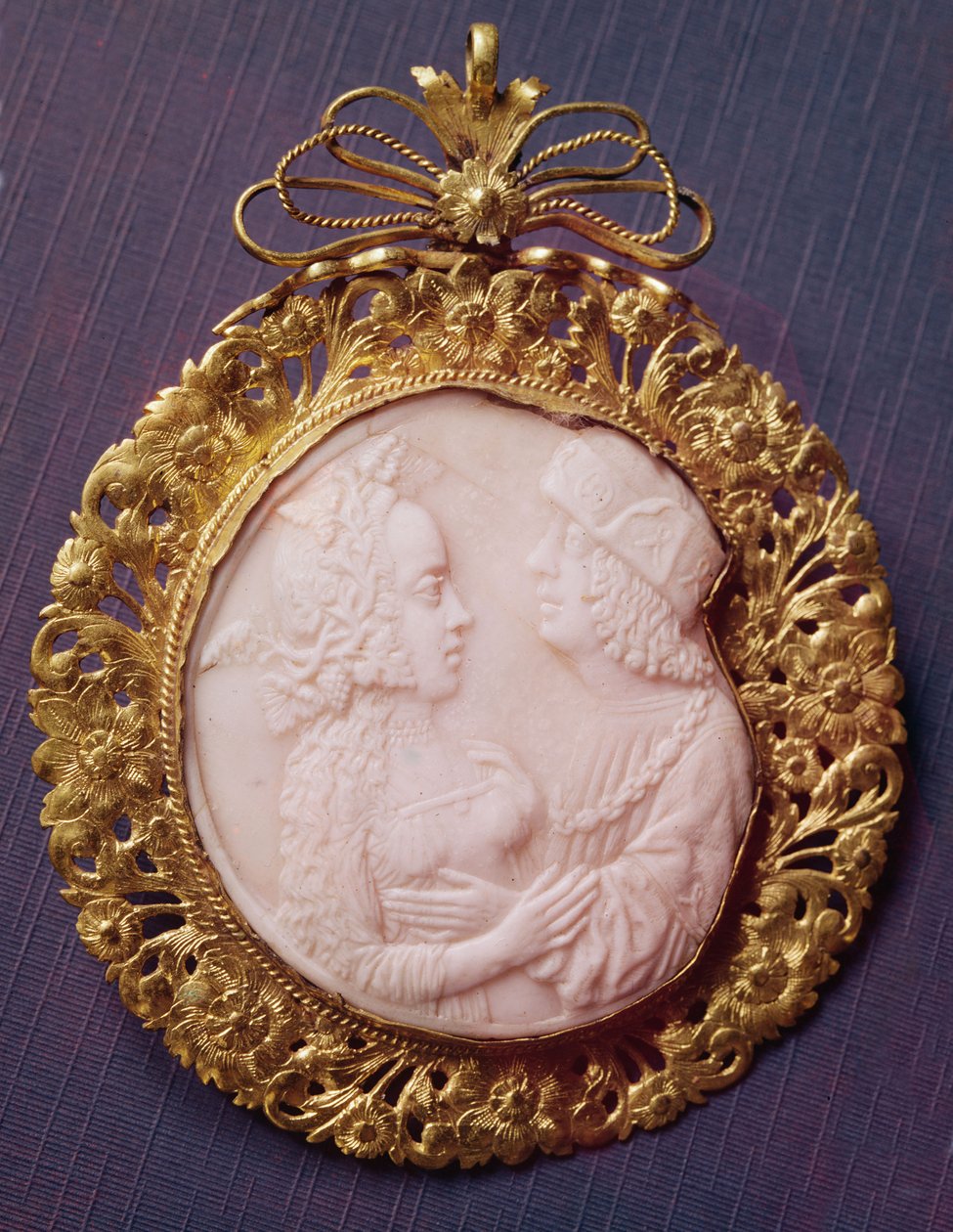 Cameo se dvěma portréty (slonovina a stříbro) od French School