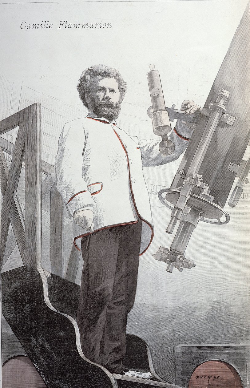 Camille Flammarion (1842-1925) z La Revue Illustre, vydáno v lednu 1891 od French School