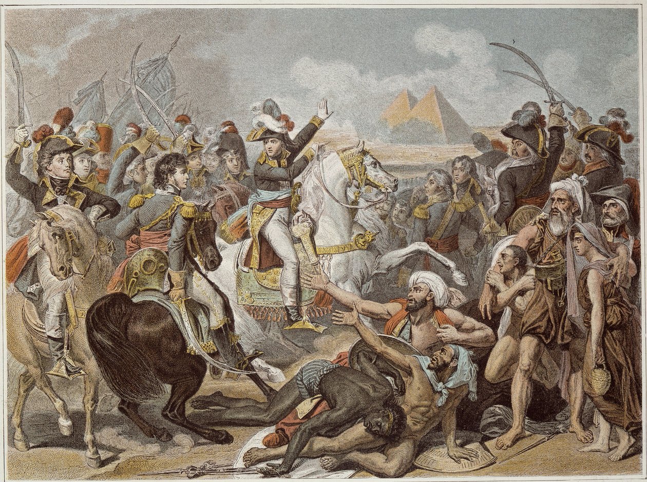 Kampaň (expedice) do Egypta (1798-1801): Napoleon v bitvě u pyramid (21. července od French School