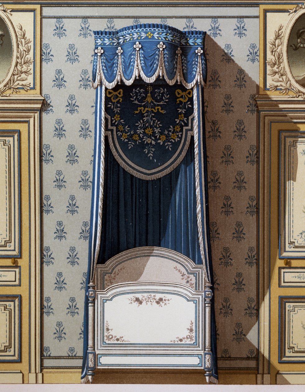Postel s nebesy, dekorativní design pro stěny ložnice od French School