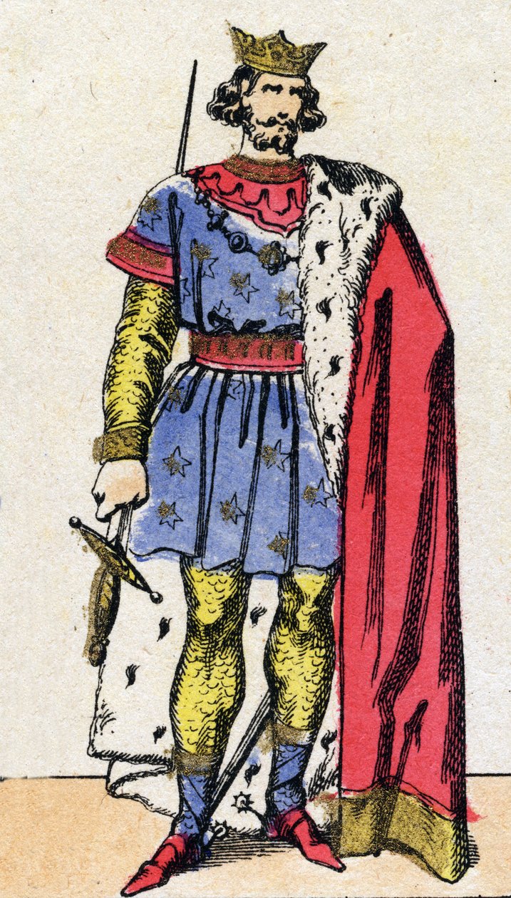 Kapetovská dynastie: Portrét Ludvíka VIII. zvaného Lev (1187-1226), krále Franků v letech 1223 až 1226. Epinal zobrazení z konce 19. století. Soukromá sbírka. od French School