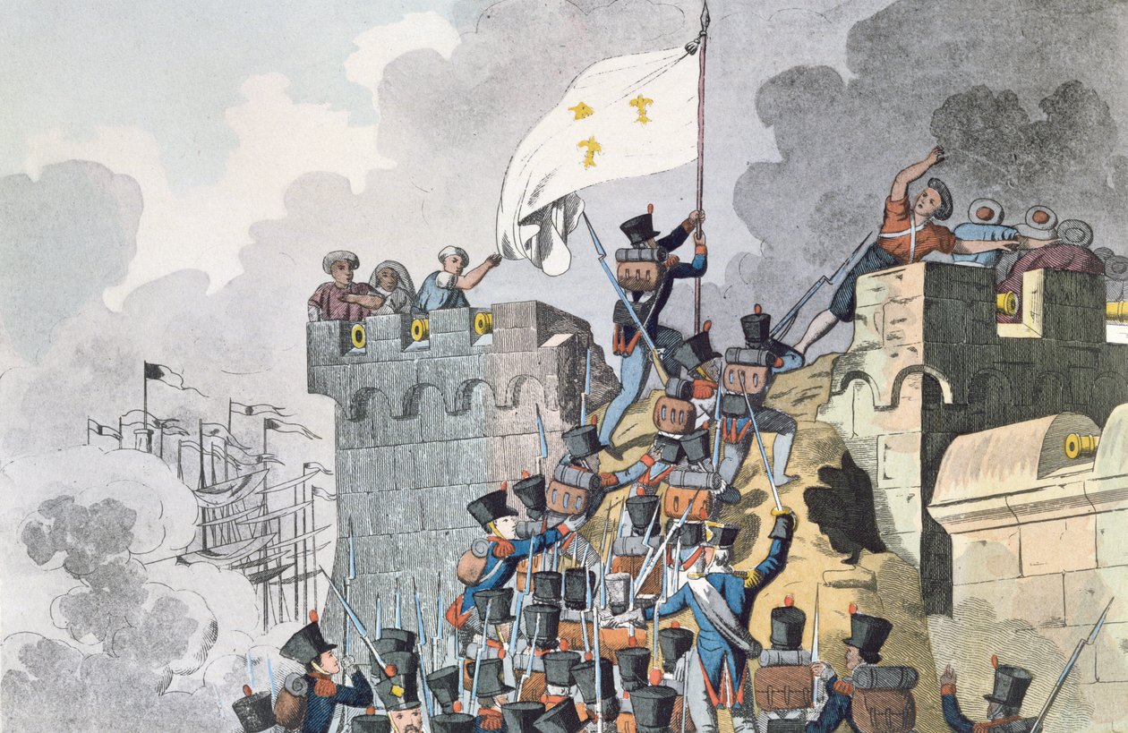 Dobytí pevnosti císařů v Alžíru v roce 1830 od French School
