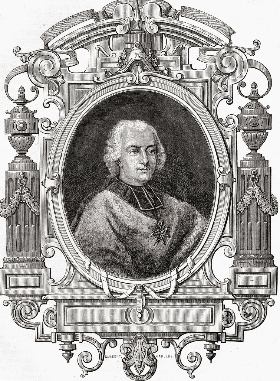 Kardinál de Rohan, z knihy Louise Blanca (1811-82) "Histoire de la Revolution Francaise". od French School