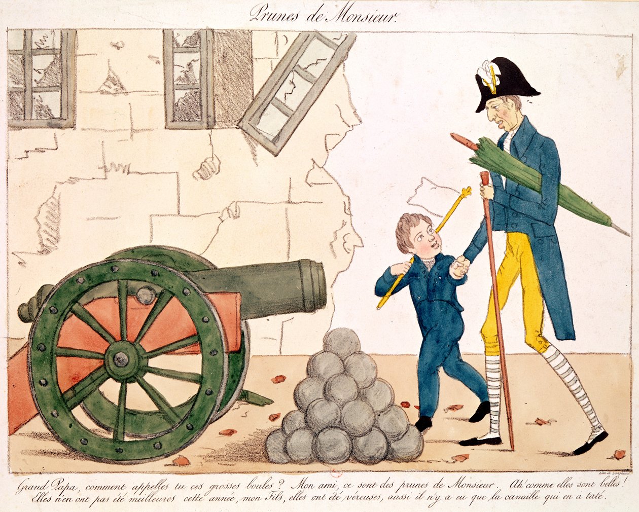 Karikatura Karla X. (1757-1836) a Henriho (1820-83) vévody de Bordeaux, 25. července 1830 od French School