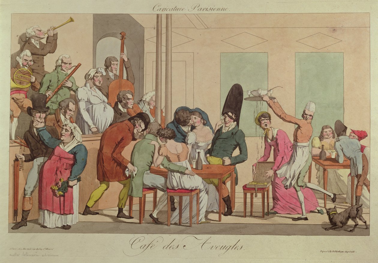 Karikatura Cafe des Aveugles, c.1800 od French School