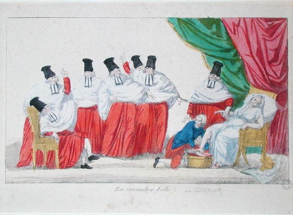 Karikatura zrodu francouzské ústavy od French School