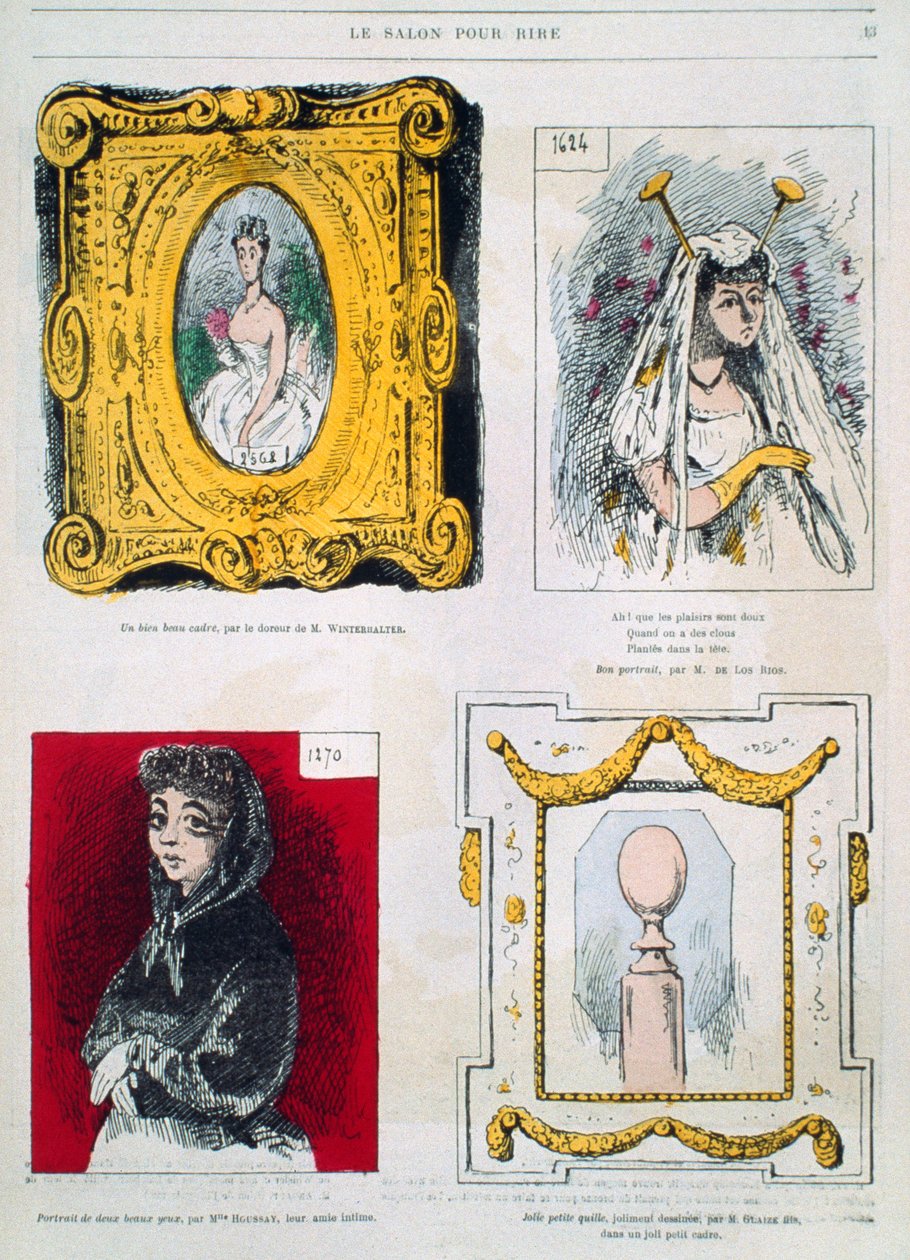 Karikatury malířů, Franz Xavier Winterhalter, Glaize Fils, ilustrace z Le Salon pour Rire od French School