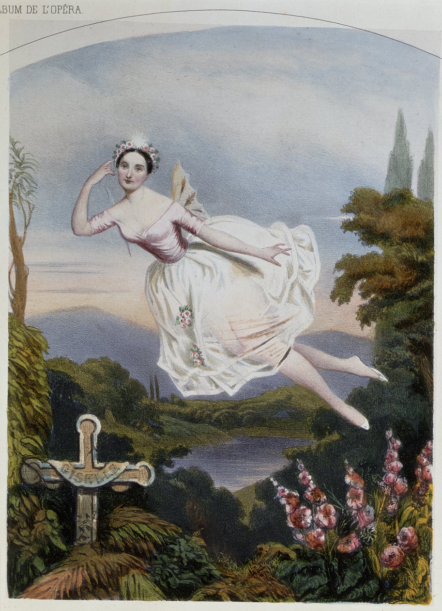 Carlotta Grisi (1819-99) jako Giselle, ze stejnojmenného baletu Adolphe Adama (1803-56) od French School