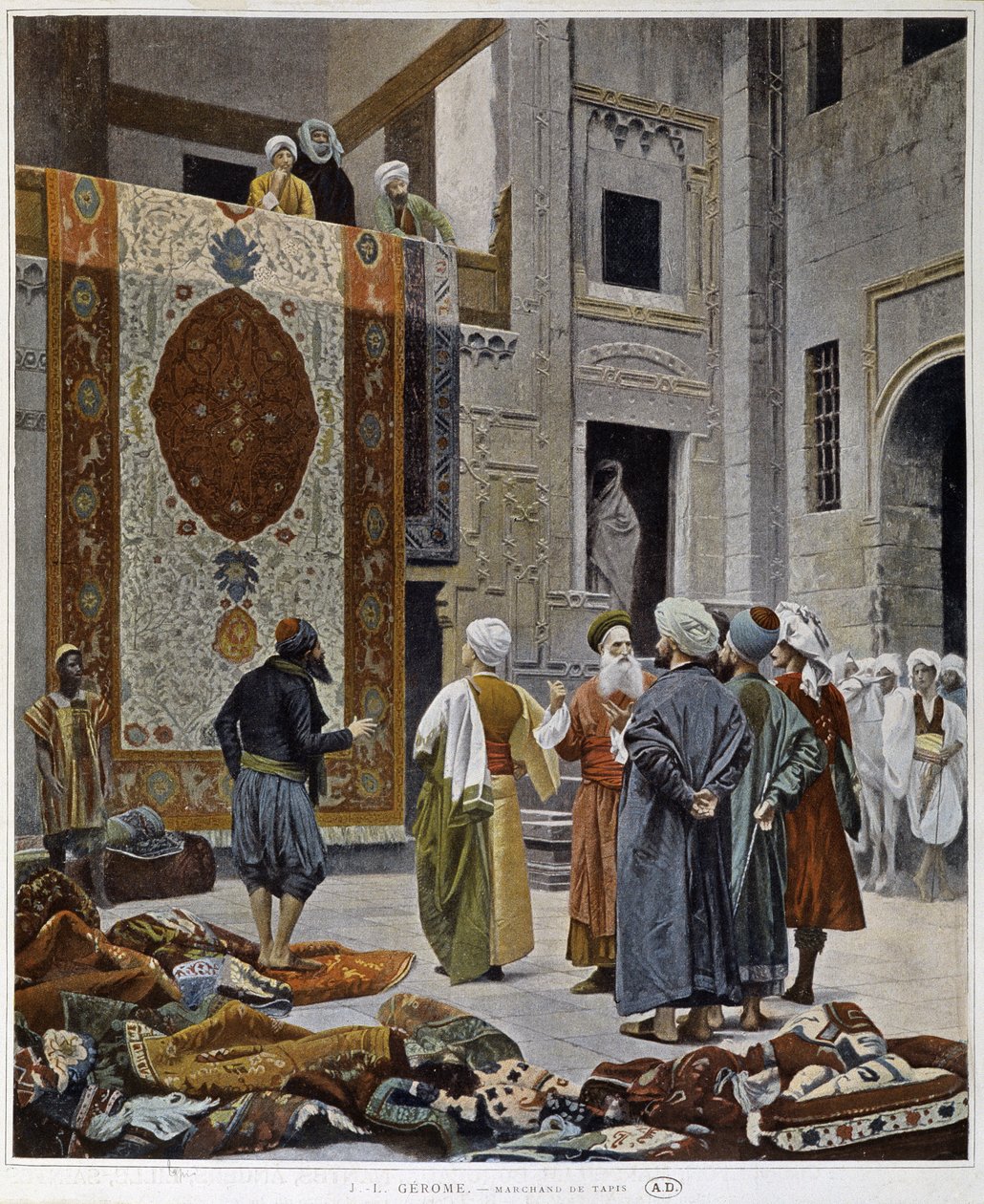 Prodejci koberců v Egyptě od French School