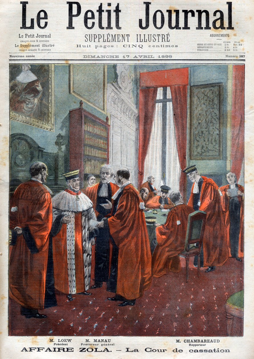Případ Dreyfus – Odvolací soud během případu, ilustrace z „Le Petit Journal: ilustrovaný dodatek“ od French School