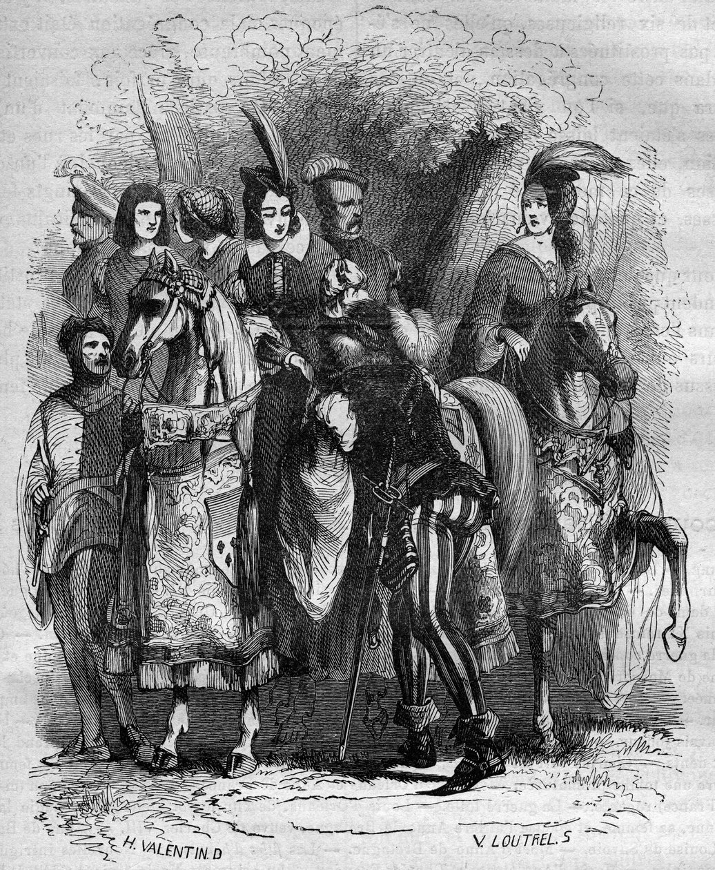 Případ věže Nesle: Princezna Marguerite Burgundská (1290-1315) a její dvě sestry (Jeanne a Blanche) obviněné z cizoložství - rytina v „Historie prostituce a zhýralosti u všech národů světa od starověku až sem“ od French School