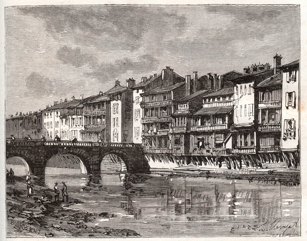 Castres - Languedoc-Roussillon-Midi-Pyrenees - rytina v „La France illustree: geografie, historie, statistická správa“ od V.-A. Sladově hnědá. 1884 od French School