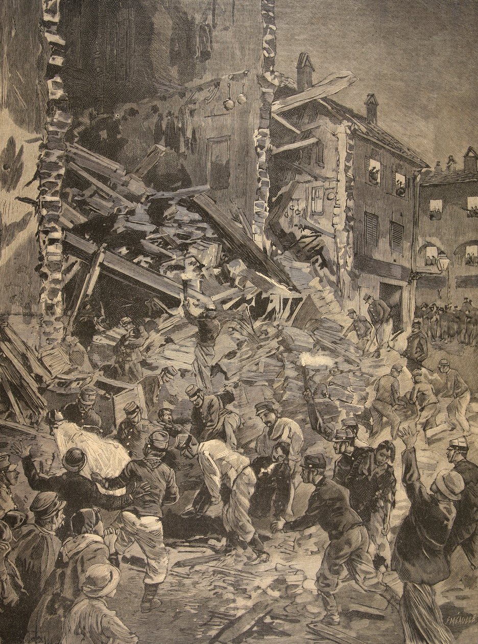 Catastrophe in Biot, ilustrace z Le Petit Journal: Supplement illustre, 1898 od French School