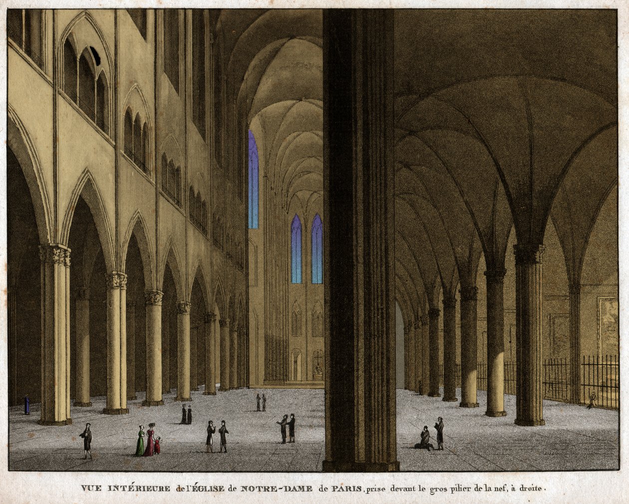 Katedrála Notre-Dame de Paris. (rytina, cca 1850) od French School