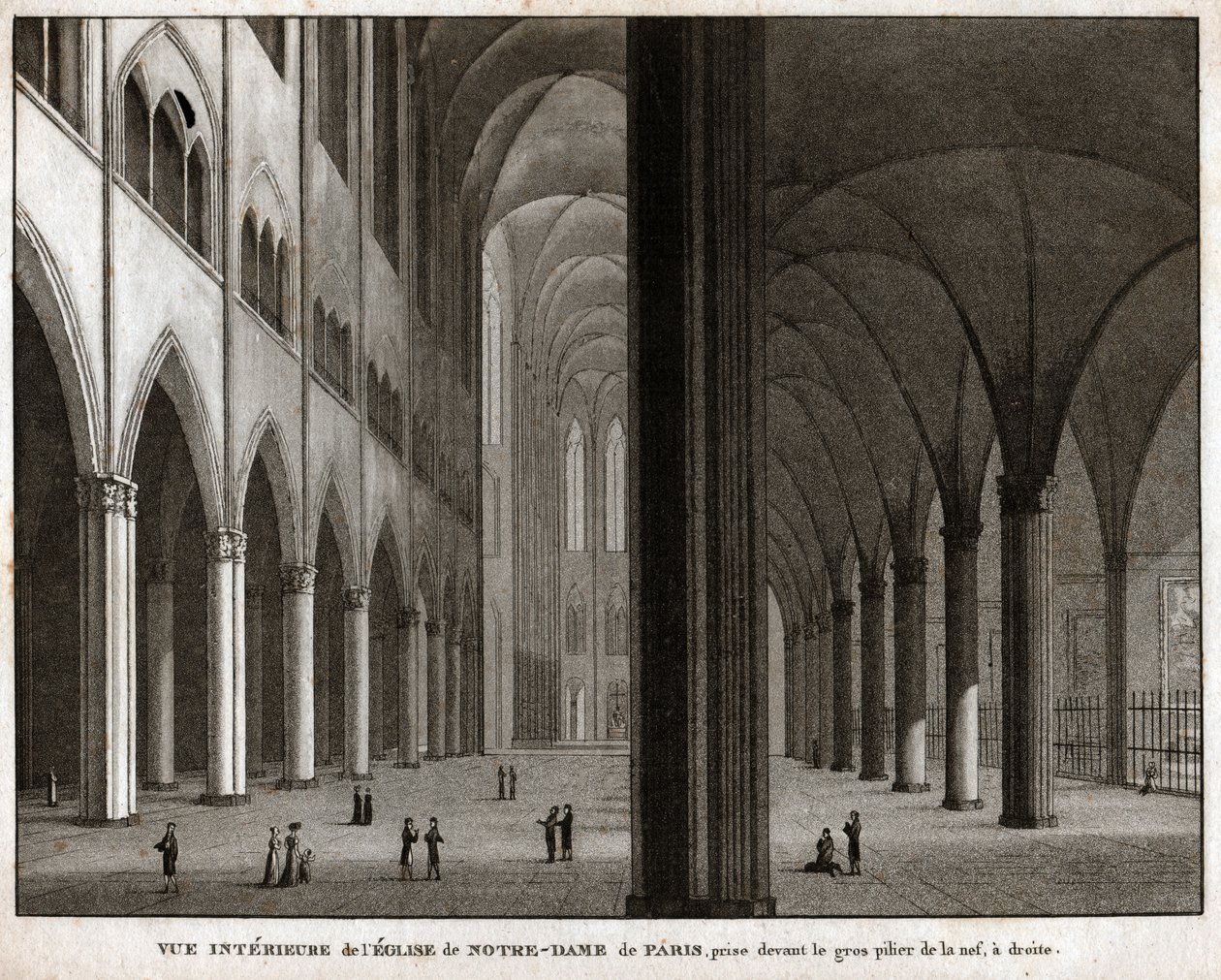 Katedrála Notre-Dame de Paris. (rytina, cca 1850) od French School