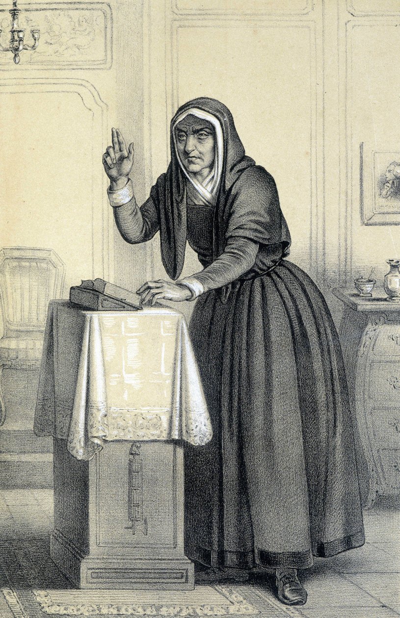 Catherine Théot - v „Historické galerii francouzské revoluce“ od Alberta Maurina, ed. Paříž 1843 od French School
