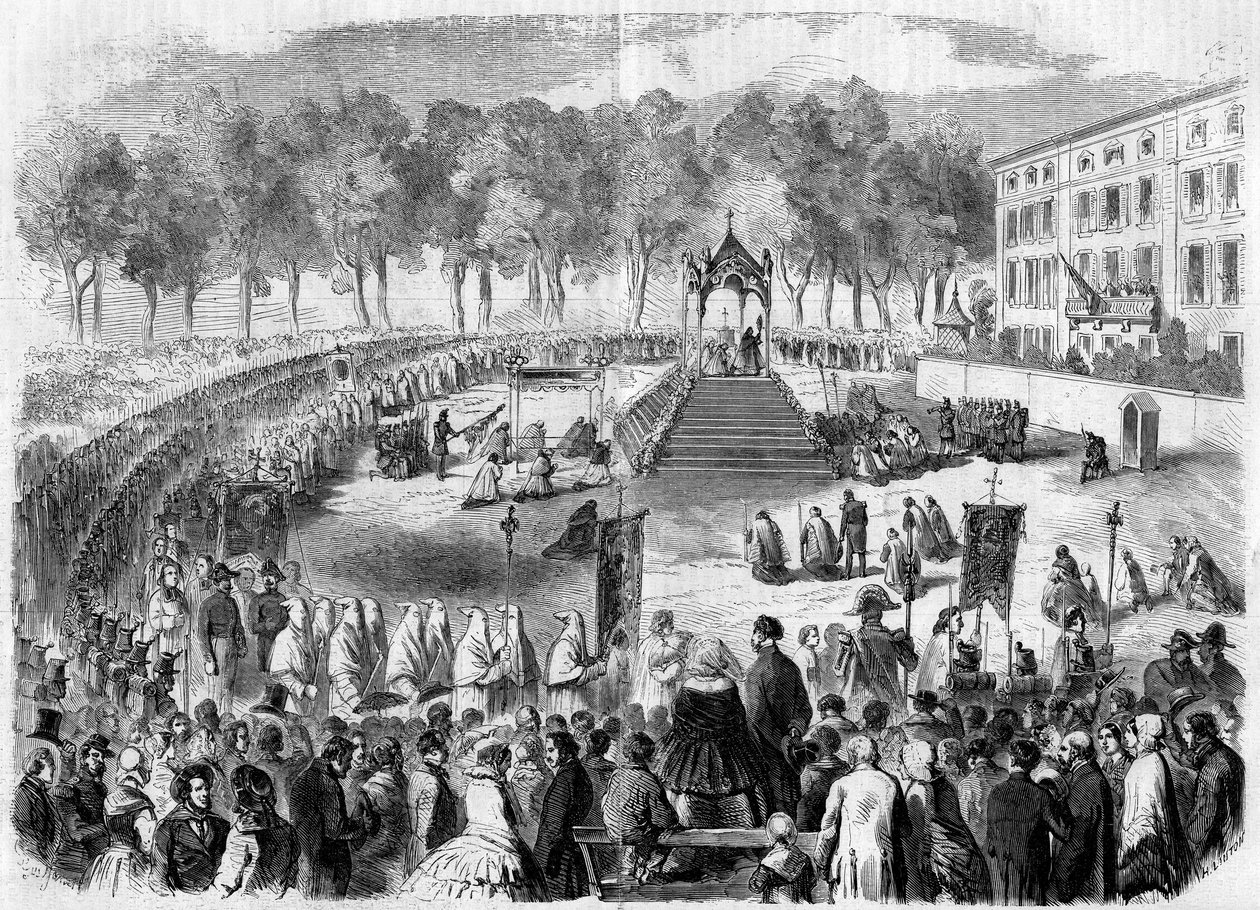 Katolická slavnost: Fete Dieu (Fete-Dieu) v Toulonu, Var (83) od French School