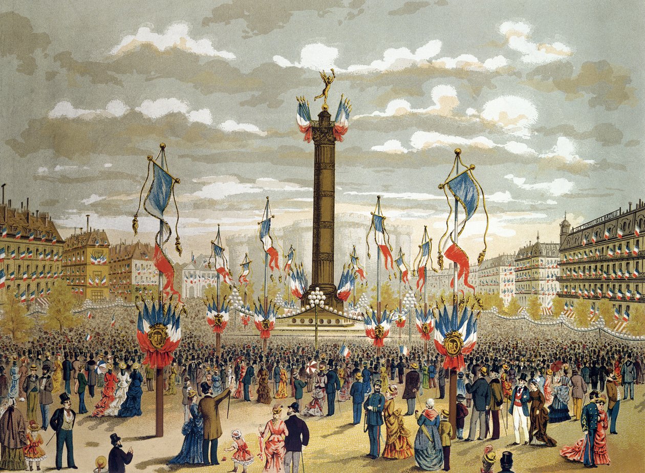 Oslava Quatorze Juillet na Place de la Bastille, Paříž, 14. července 1880 od French School