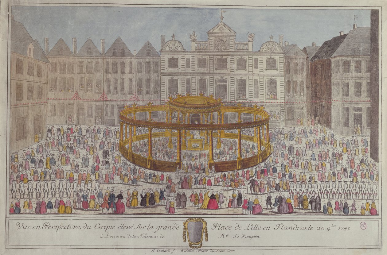 Oslavy v Lille na počest narození dauphina, 1781 od French School