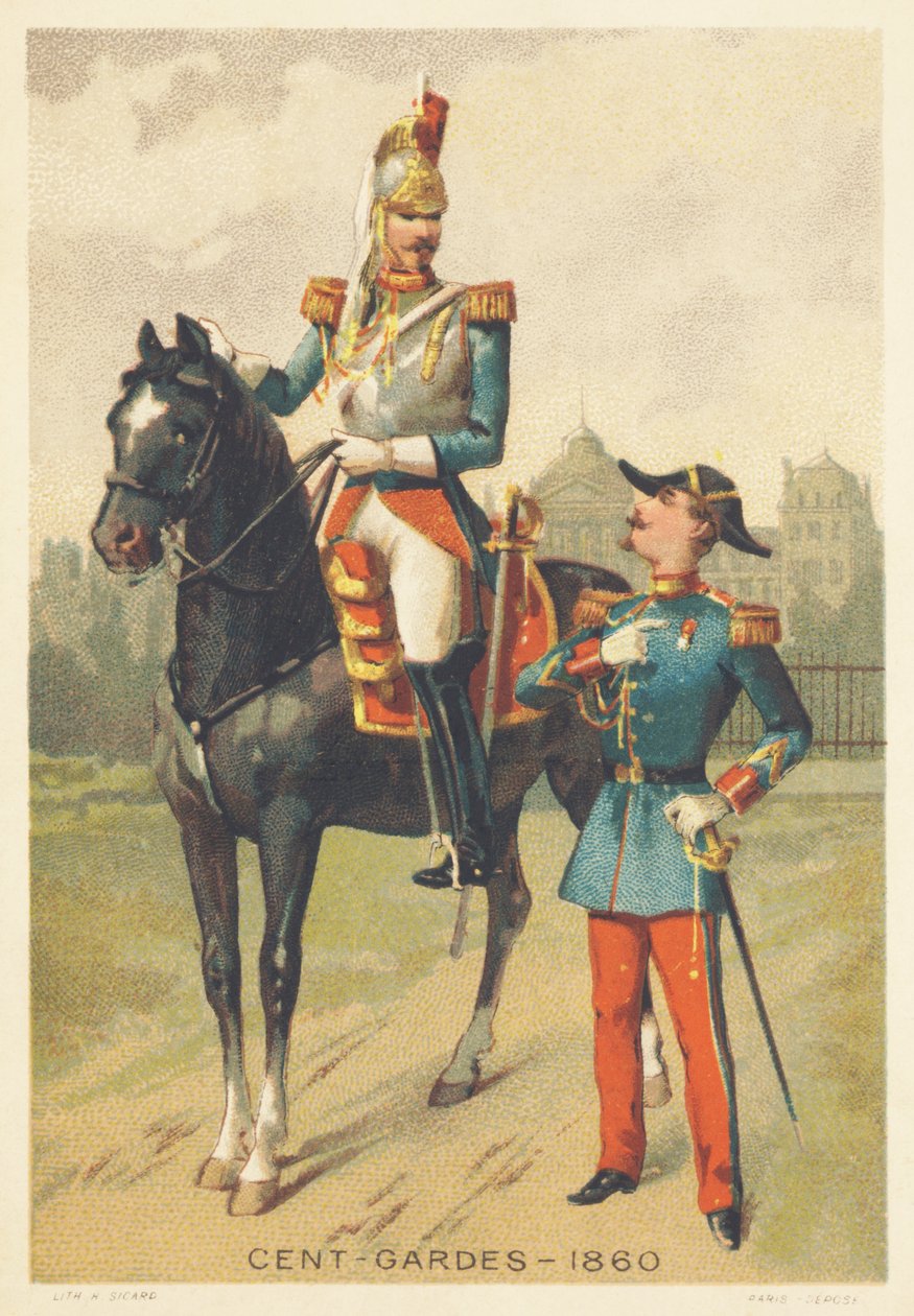 Centengudes v roce 1860 (Elite Cavalry Corps pověřený osobní stráží císaře Napoleona III., vytvořený v roce 1854, rozpuštěn v roce 1870) od French School