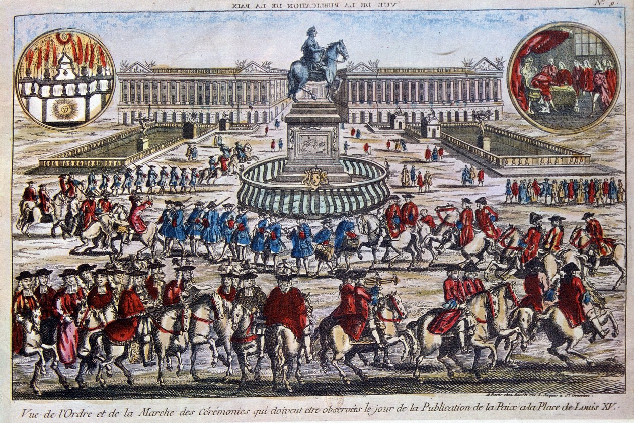 Slavnostní vyhlášení míru (konec sedmileté války), Place Louis XV od French School