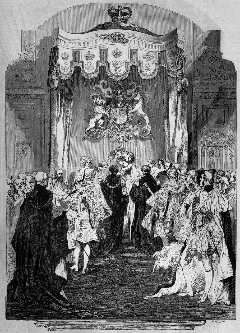 Ceremoniál Řádu podvazku, hrad Windsor (Anglie) od French School