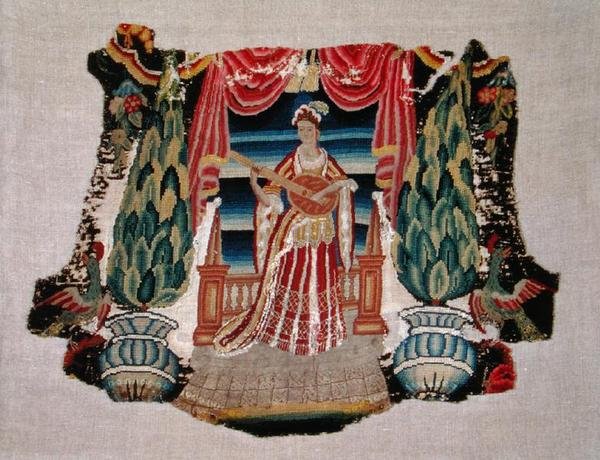 Sedadlo židle, cca 1690 (výšivka na plátně) od French School