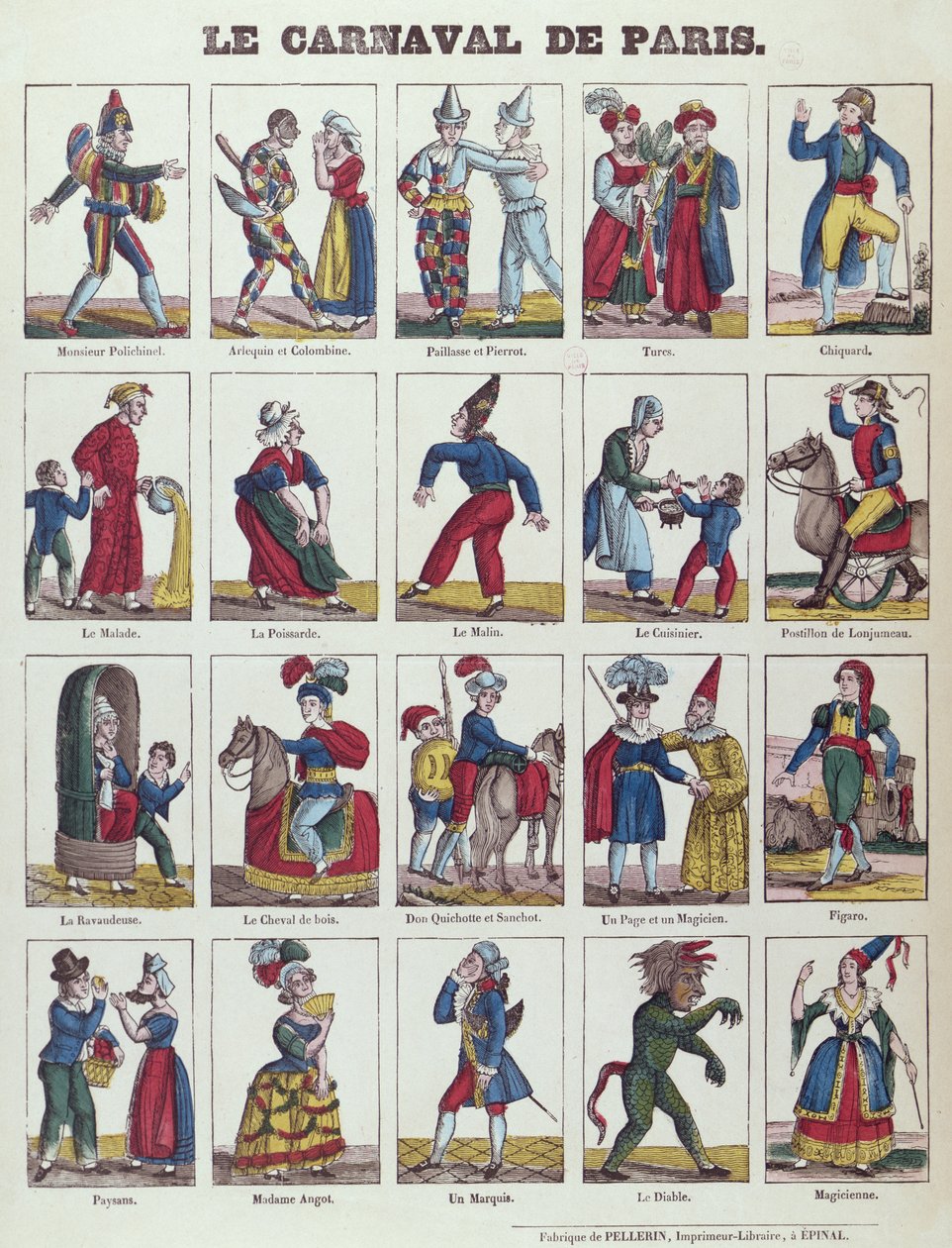 Postavy pařížského karnevalu, c.1840 od French School