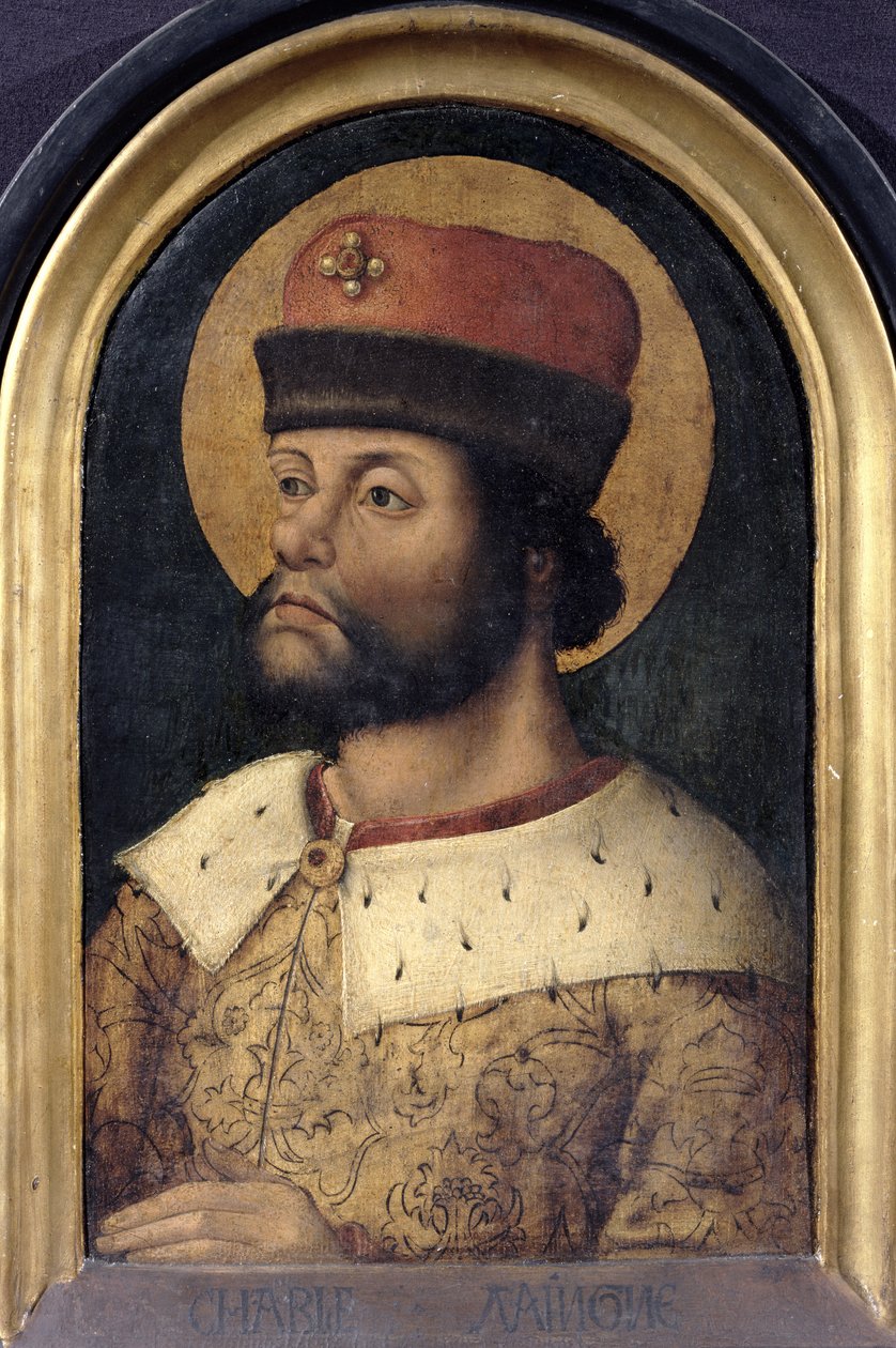 Karel Veliký, Karel Veliký (742-814) král Franků, kolem roku 1520 (olej na panelu) od French School
