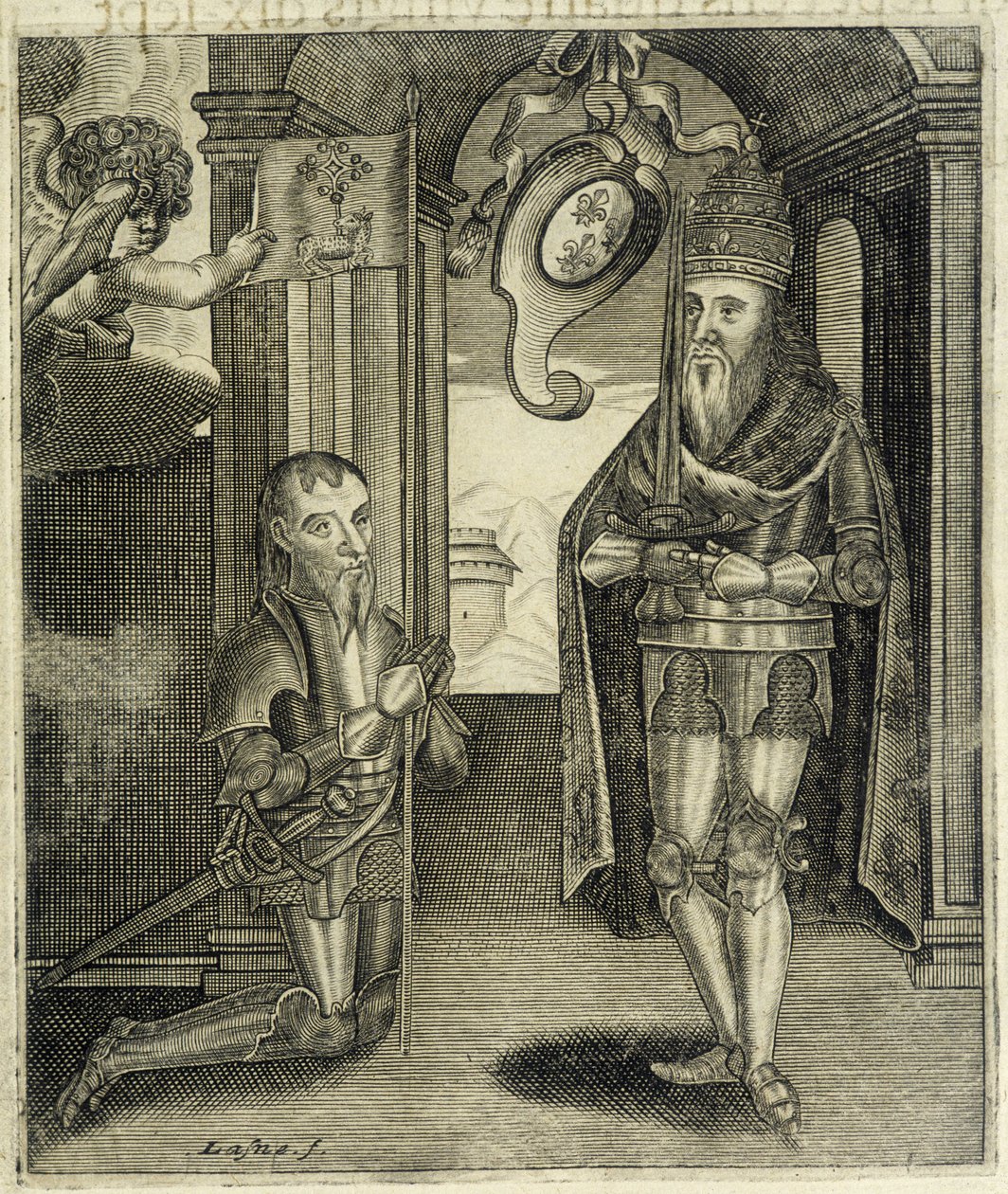 Charlemagne a hrabě Toulouse Torsin (nebo Chorson) - v „Historie hrabat z Toulouse“ od Guillaume de Catel, Toulouse od French School