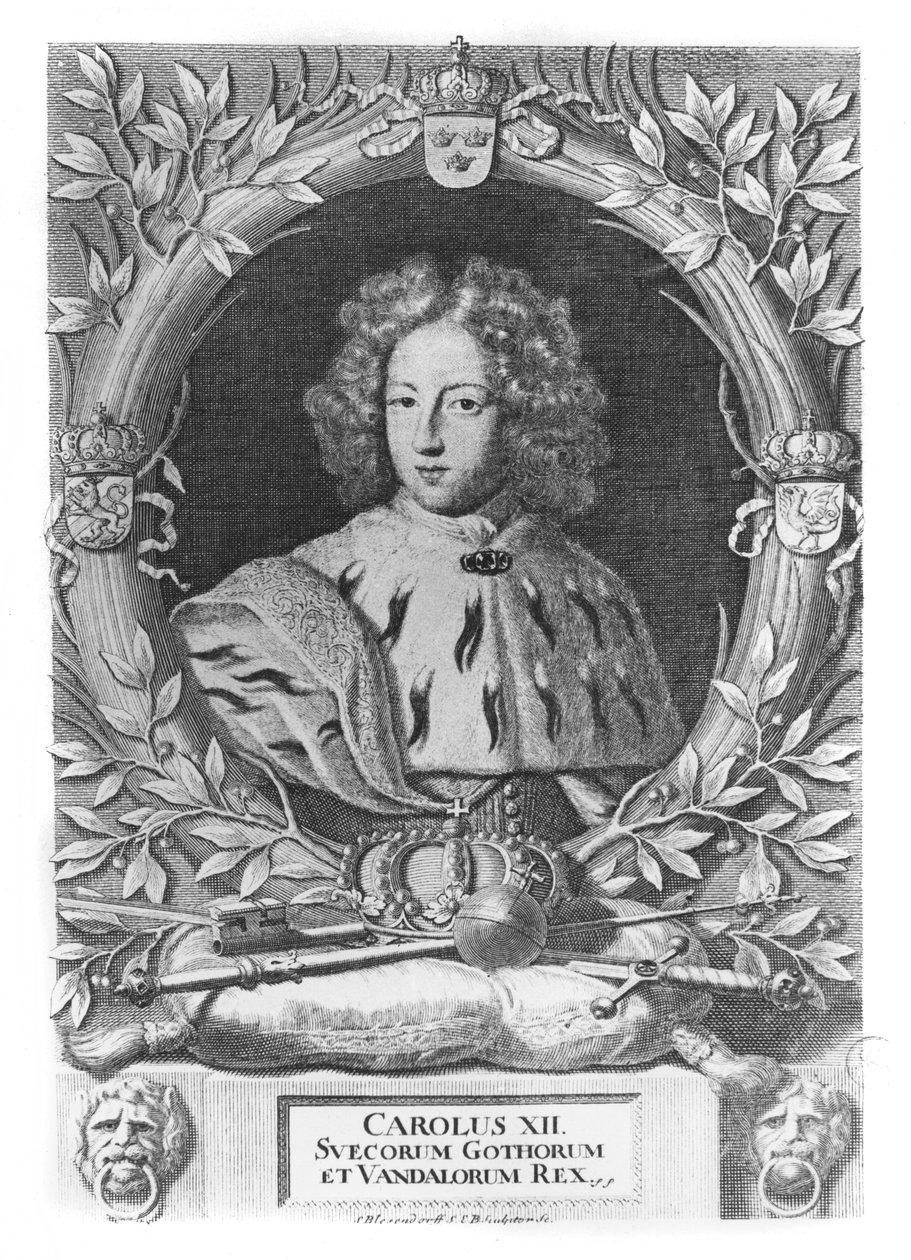 Karel XII., král švédský od French School