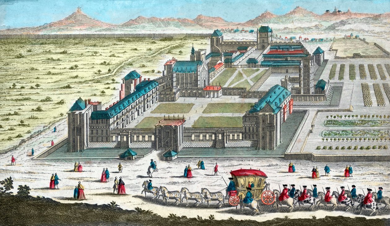 Chateau de Vincennes u Paříže - v 18. století od French School