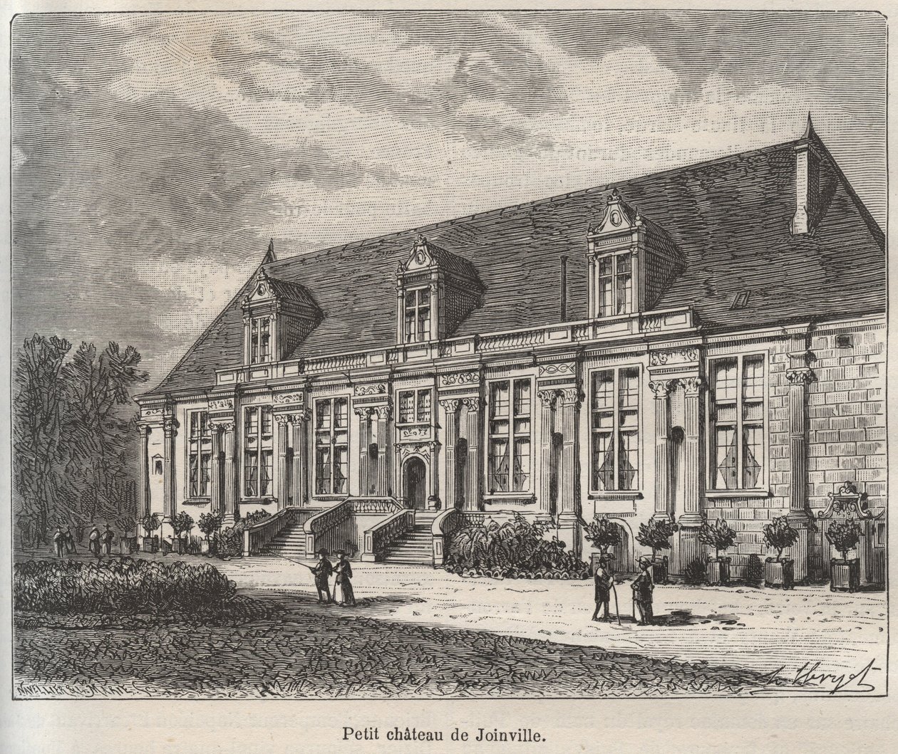 Chateau du Grand Jardin, Joinville - Haute-Marne - rytina v „La France illustree: geografie, historie, statistická správa“ od V.A. Sladově hnědá. 1884 od French School