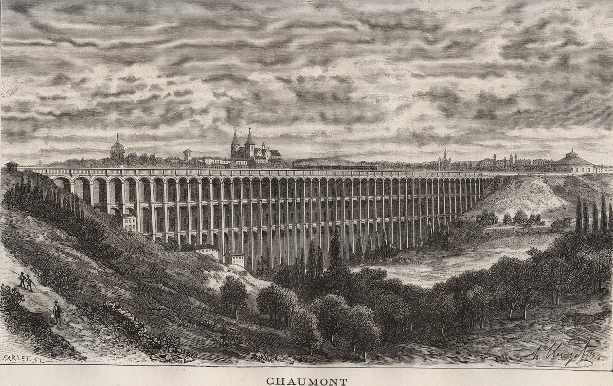 Chaumont - Haute-Marne - rytina v „La France illustrée: geografie, historie, statistická správa“ od V.A. Malt-Brown. 1884 od French School